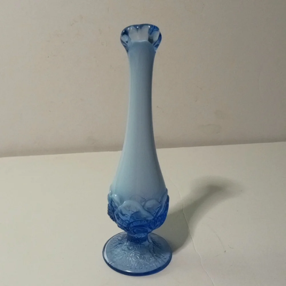 Fenton Blue Art Glass Vase - Picture 5 of 8